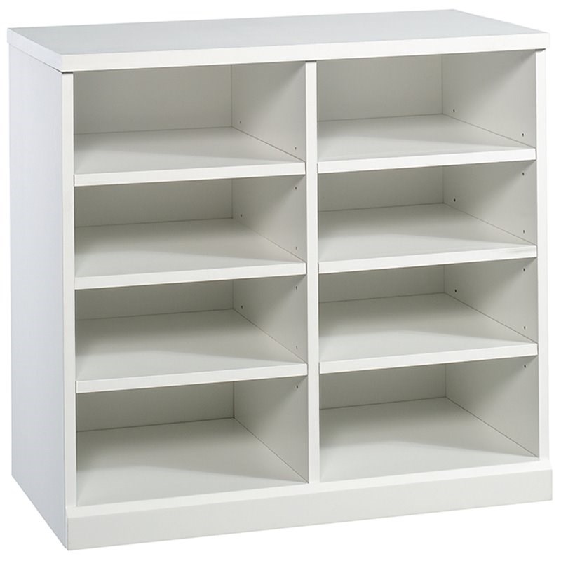 Sauder Craft Pro 8 Cubby Open Storage Cabinet in White