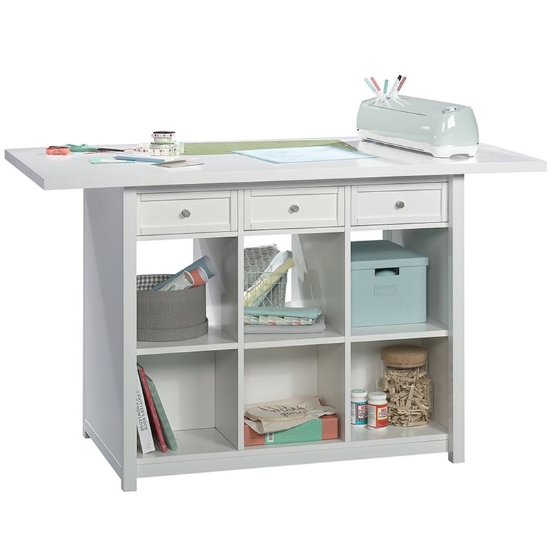 sauder craft pro 60" crafts table in white 421420