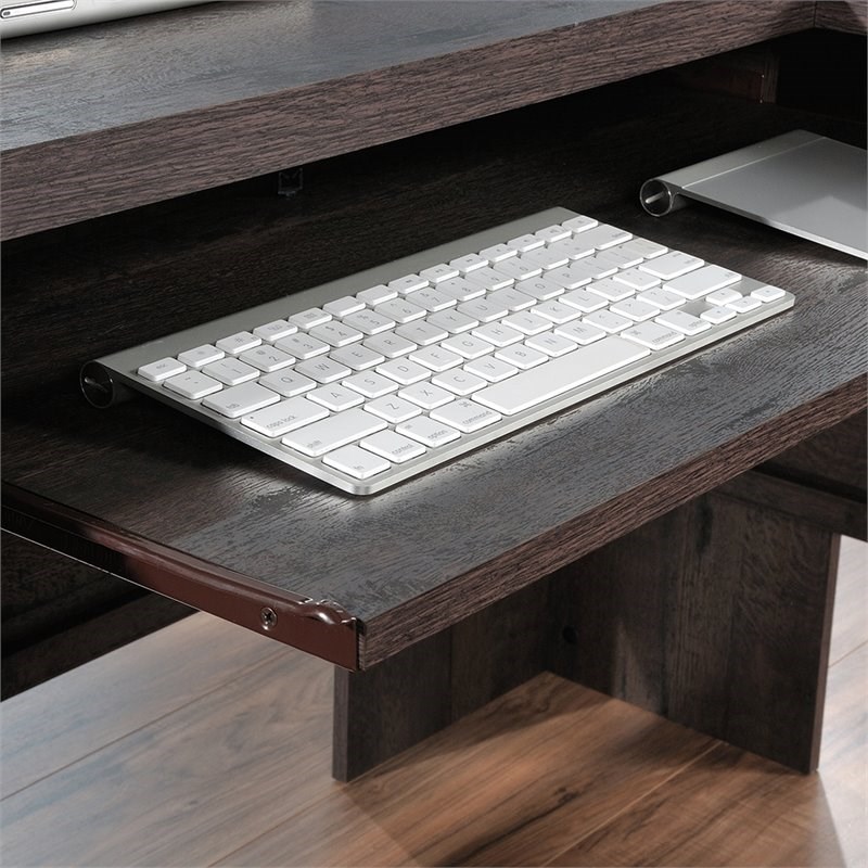 Sauder Costa L Shaped Computer Desk in Coffee Oak