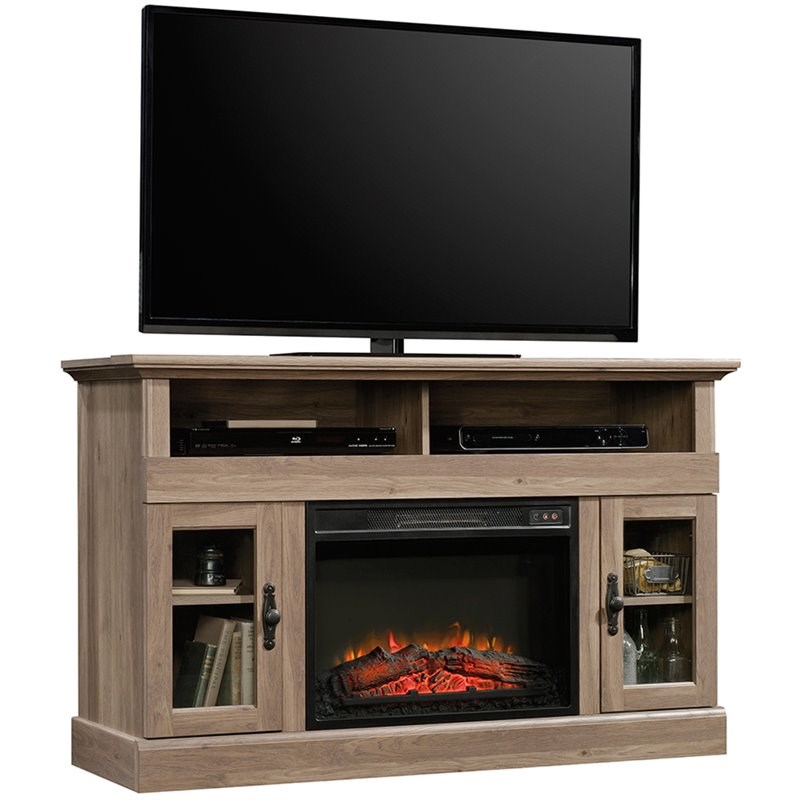Sauder Barrister Lane 52" Fireplace TV Stand in Salt Oak Homesquare