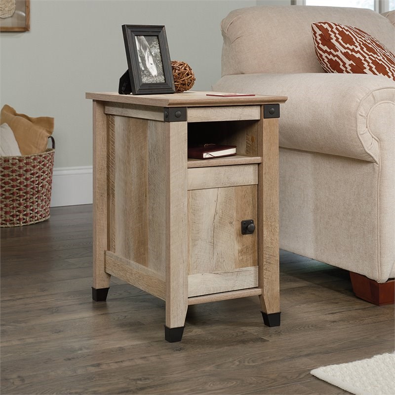 Sauder Carson Forge Engineered Wood End Table in Lintel Oak