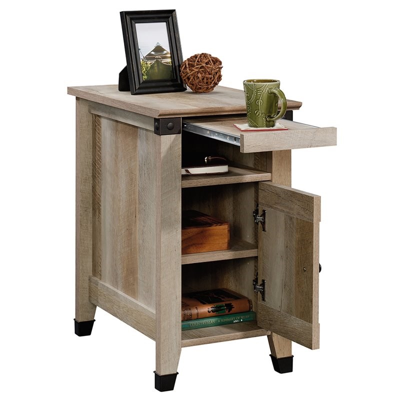 Sauder Carson Forge Engineered Wood End Table in Lintel Oak