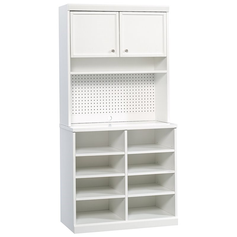 Sauder Craft Pro 8 Cubby Open Storage, Craft Storage Cabinet With Table