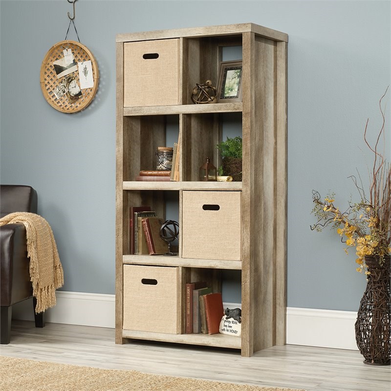 Sauder HomePlus 8 Cubby Bookcase in Lintel Oak | Homesquare