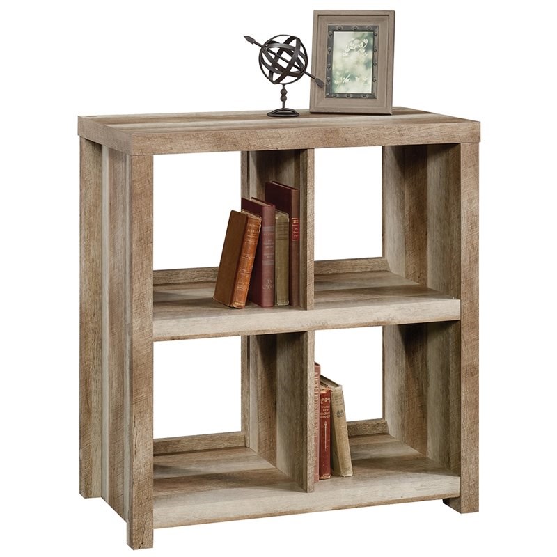 Sauder HomePlus 4 Cubby Bookcase in Lintel Oak