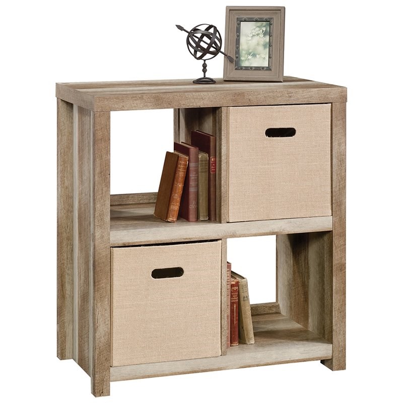 Sauder HomePlus 4 Cubby Bookcase in Lintel Oak