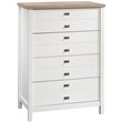 Sauder Cottage Road 4 Drawer Chest in Soft White and Lintel Oak