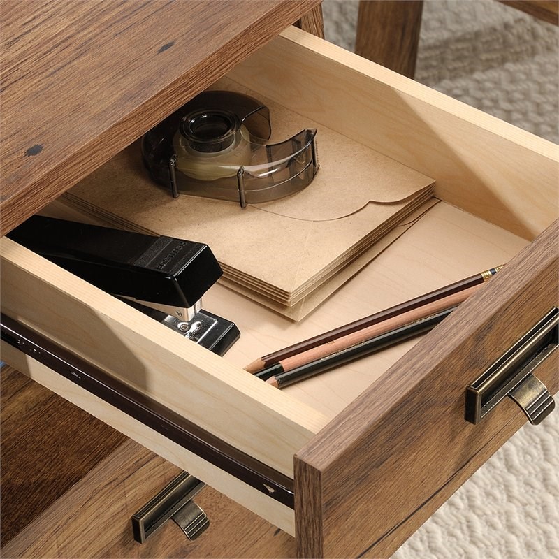 Sauder Trestle Executive Desk in Vintage Oak Homesquare