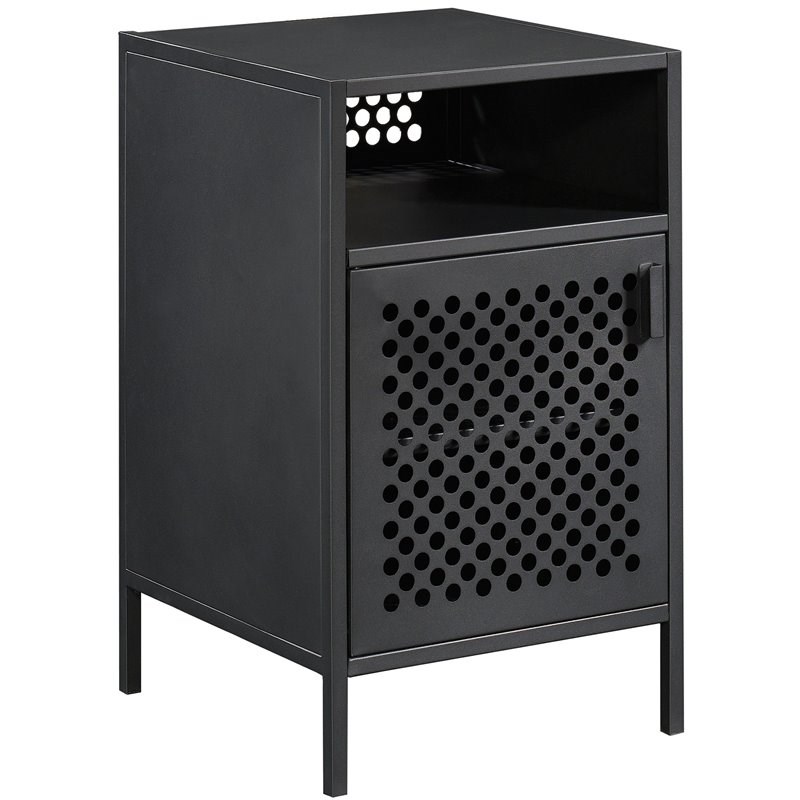 Sauder Boulevard Cafe Metal Nightstand in Black | Homesquare