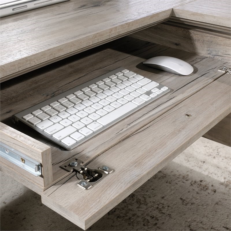 Sauder Palladia Contemporary Wood L-Shape Computer Desk in Split Oak