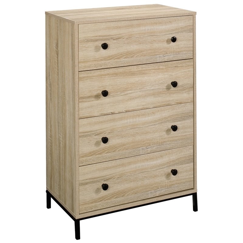 Sauder North Avenue Contemporary 4-Drawer Tall Wood Bedroom Chest in Charter Oak