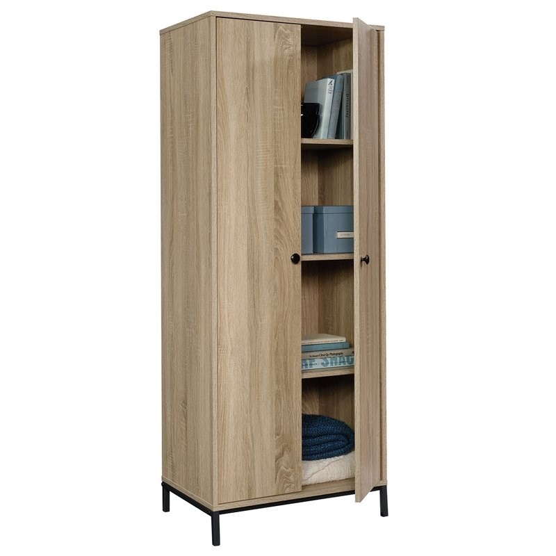 sauder north avenue contemporary tall wood storage cabinet in charter