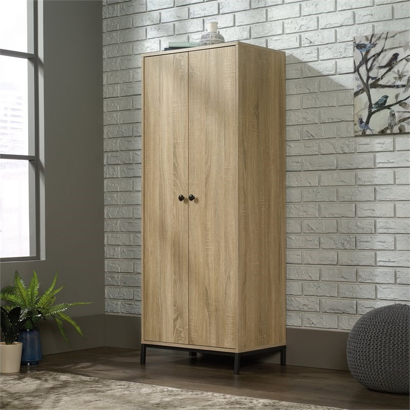 Sauder North Avenue Contemporary Tall Wood Storage Cabinet in Charter Oak