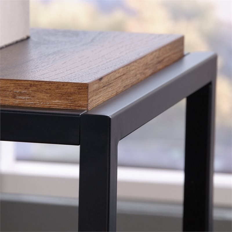 Sauder Nova Loft Engineered Wood and Metal End Table in Grand Walnut