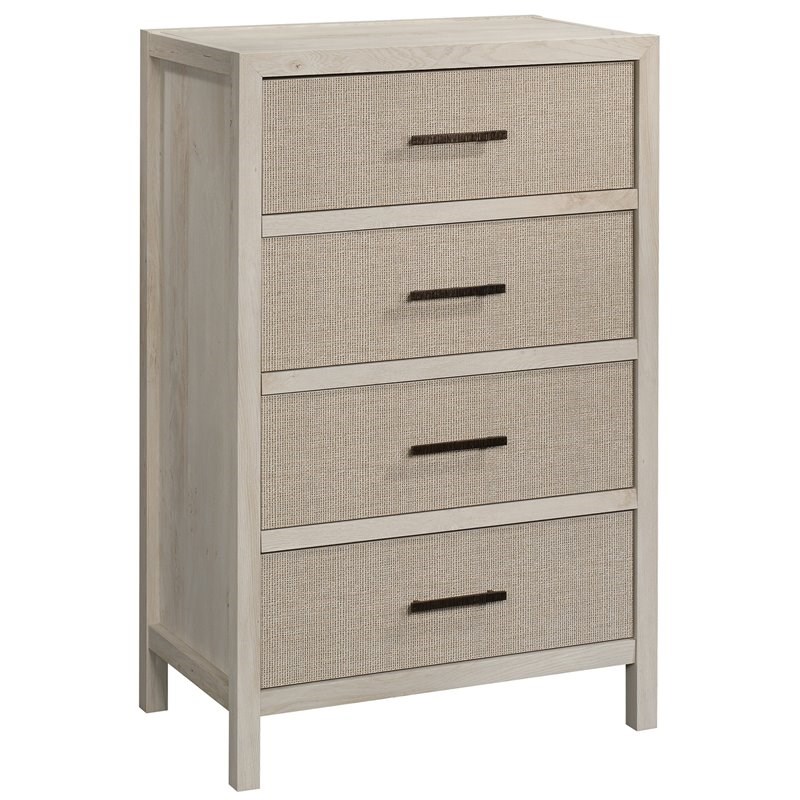 Sauder Pacific View Wood 4-Drawer Bedroom Chest in Chalked Chestnut Oak