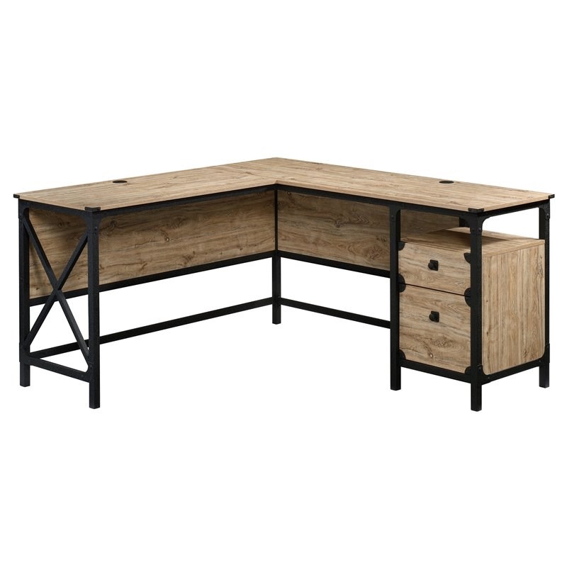 Sauder Steel River Engineered Wood And, L Shaped Desk Wood And Metal