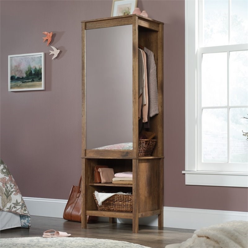 Sauder New Grange Wooden Butler Dressing Station in Vintage Oak ...