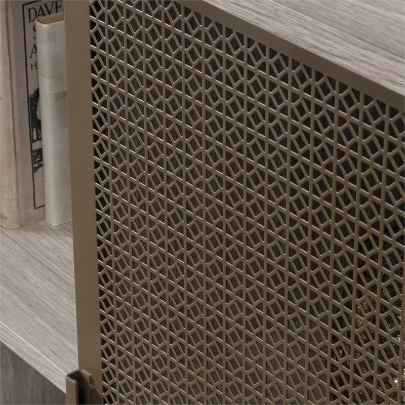 Sauder Center City Wooden Accent Storage Cabinet in Champagne Oak