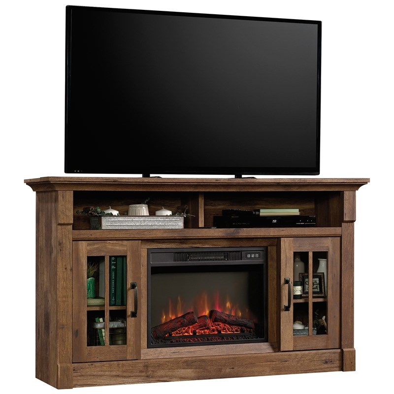 Sauder Engineered Wood and Glass Media Fireplace for TVs Up To 65