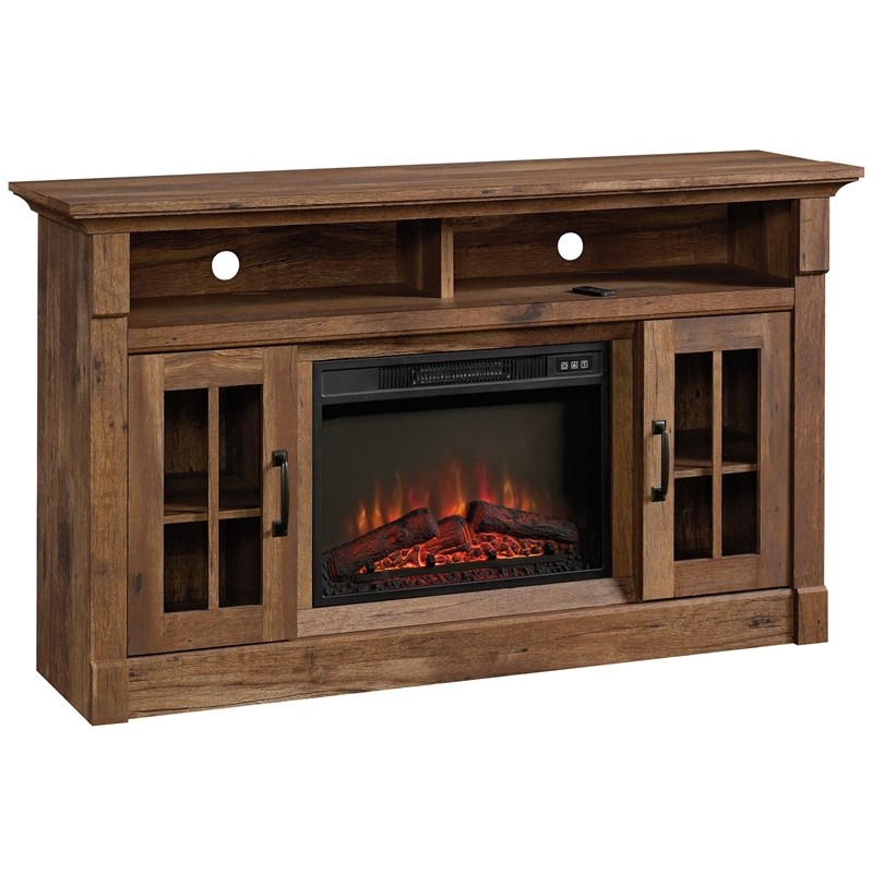 Sauder Engineered Wood and Glass Media Fireplace for TVs Up To 65
