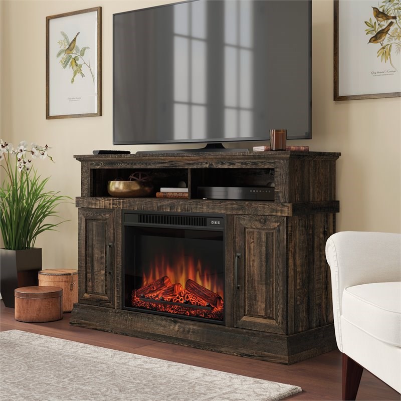 Sauder Engineered Wood and Metal Media Fireplace for TVs Up To 65 ...