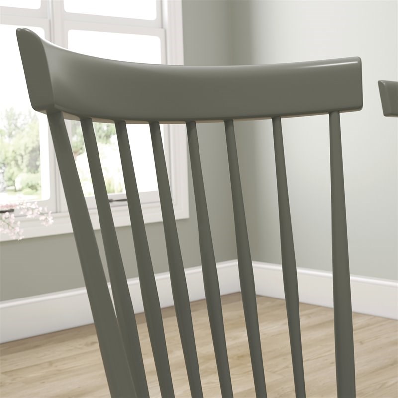 Sauder New Grange Solid Wood Spindle Back Dining Chair - Pewter Green (Set of 2)