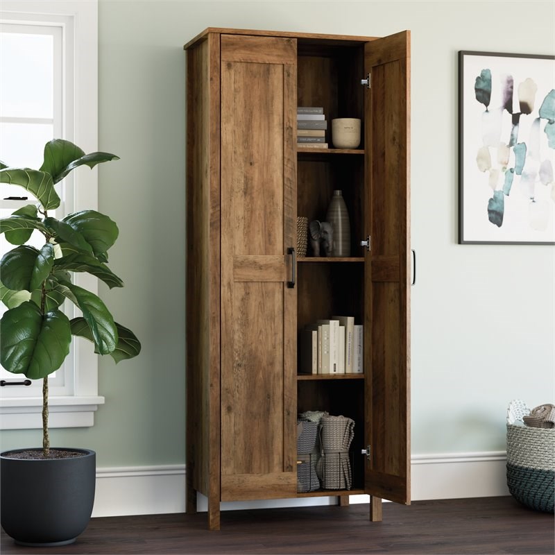 Sauder Select 2 Door Engineered Wood Storage Cabinet In Rural Pine