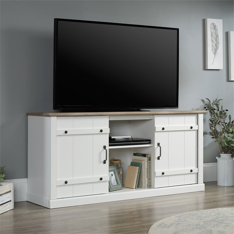 Sauder Engineered Wood TV Stand For TVs Up To 70" in Soft White