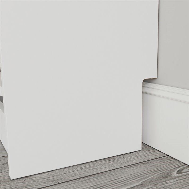 Sauder Engineered Wood Shoe Storage Cabinet with 2 Tilt-out Doors in White