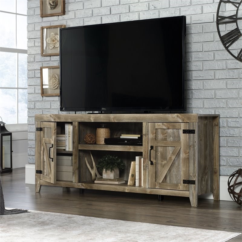 Sauder Engineered Wood TV Stand For TVs Up To 70" in Rustic Cedar