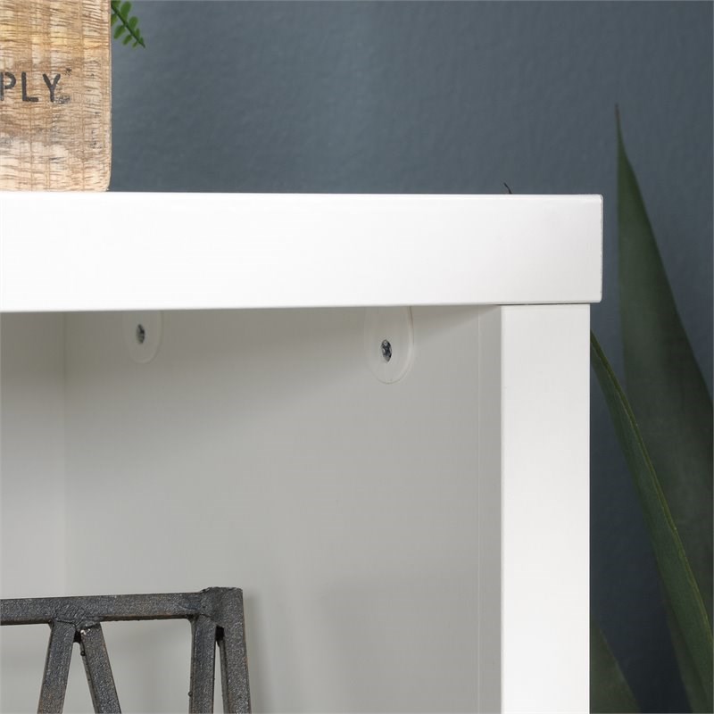 Sauder Engineered Wood Horizontal Bookcase in Soft White