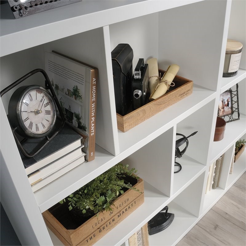 Sauder Engineered Wood Horizontal Bookcase in Soft White