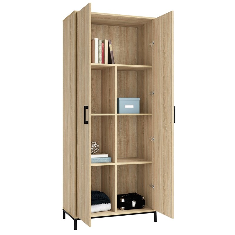 Sauder North Avenue Storage Cabinet in Engineered Wood-Charter Oak Finish