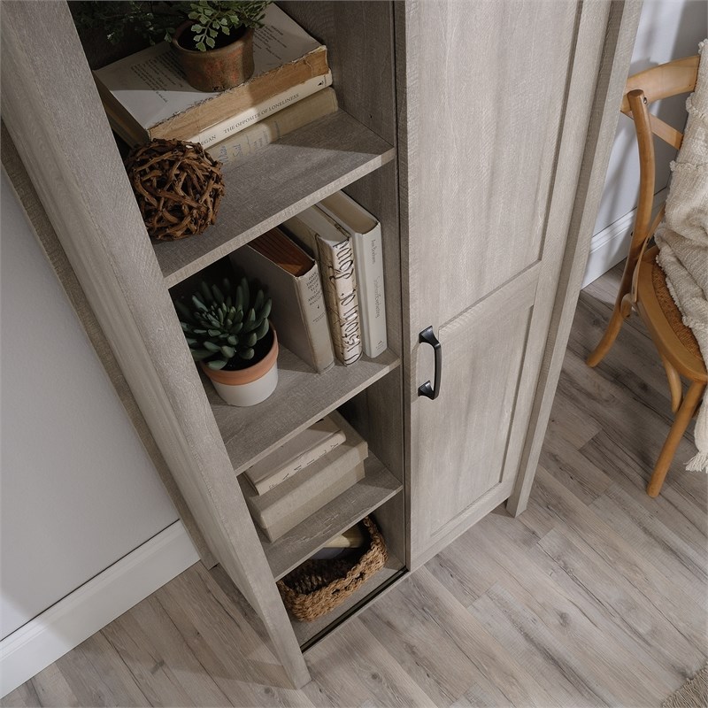 Sauder Sliding Door Cabinet in Engineered Wood-Spring Maple Finish