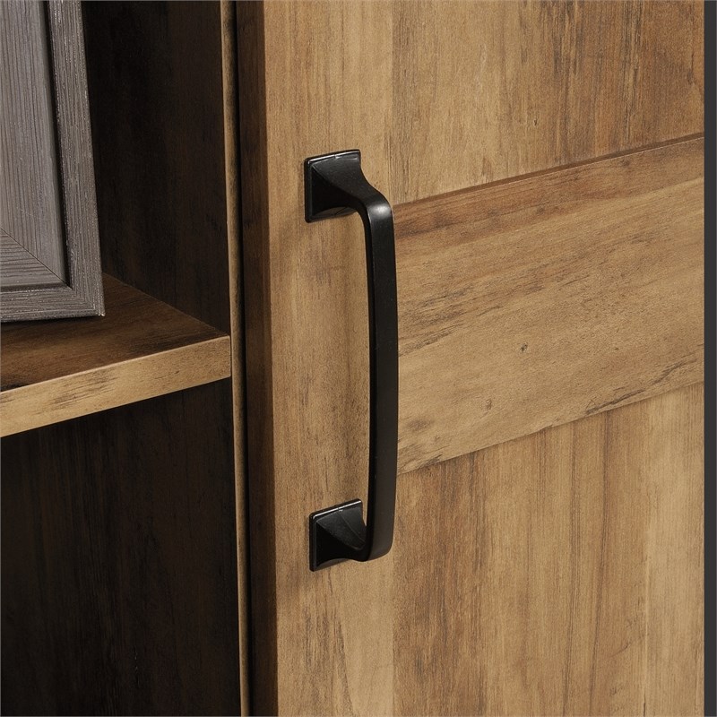 Sauder Sliding Door Cabinet in Engineered Wood-Rural Pine Finish