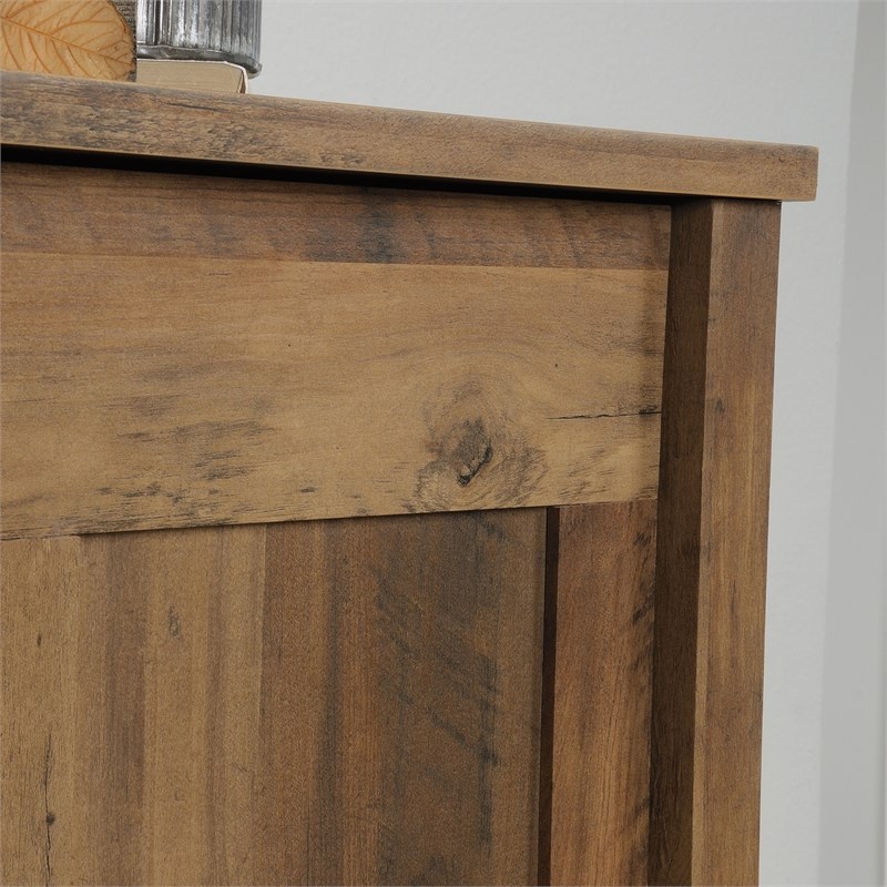 Sauder Sliding Door Cabinet in Engineered Wood-Rural Pine Finish
