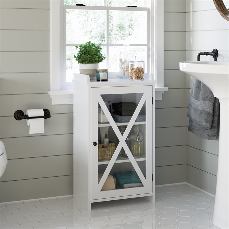 Sauder Cottage Road Cabinet White in Engineered Wood-White