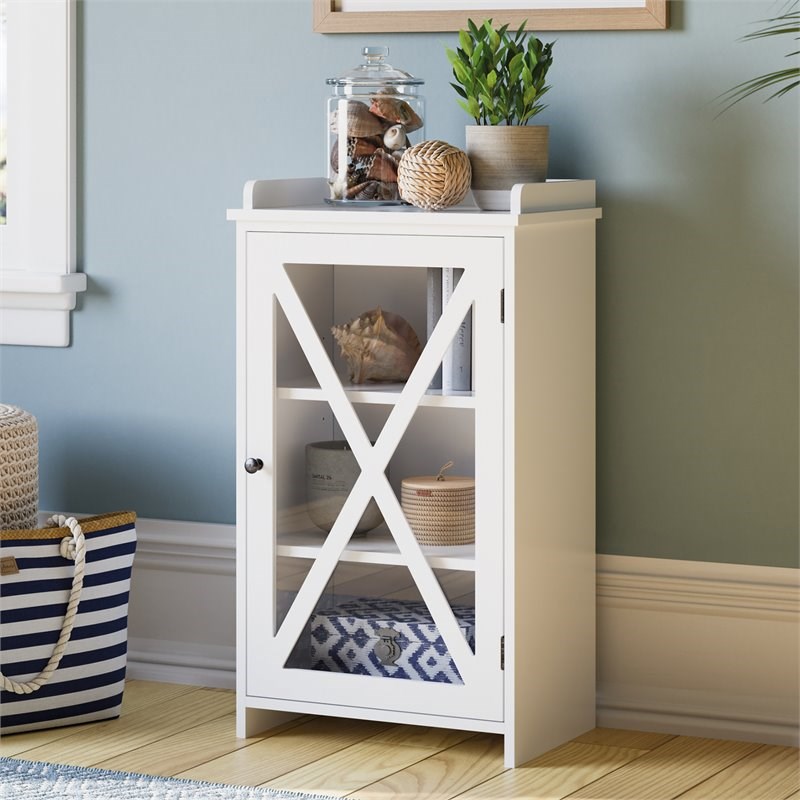 Sauder Cottage Road Cabinet White in Engineered Wood-White