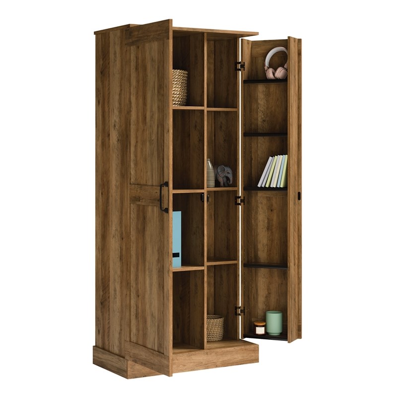 Sauder Double Deep Storage Cabinet in Engineered Wood-Rural Pine
