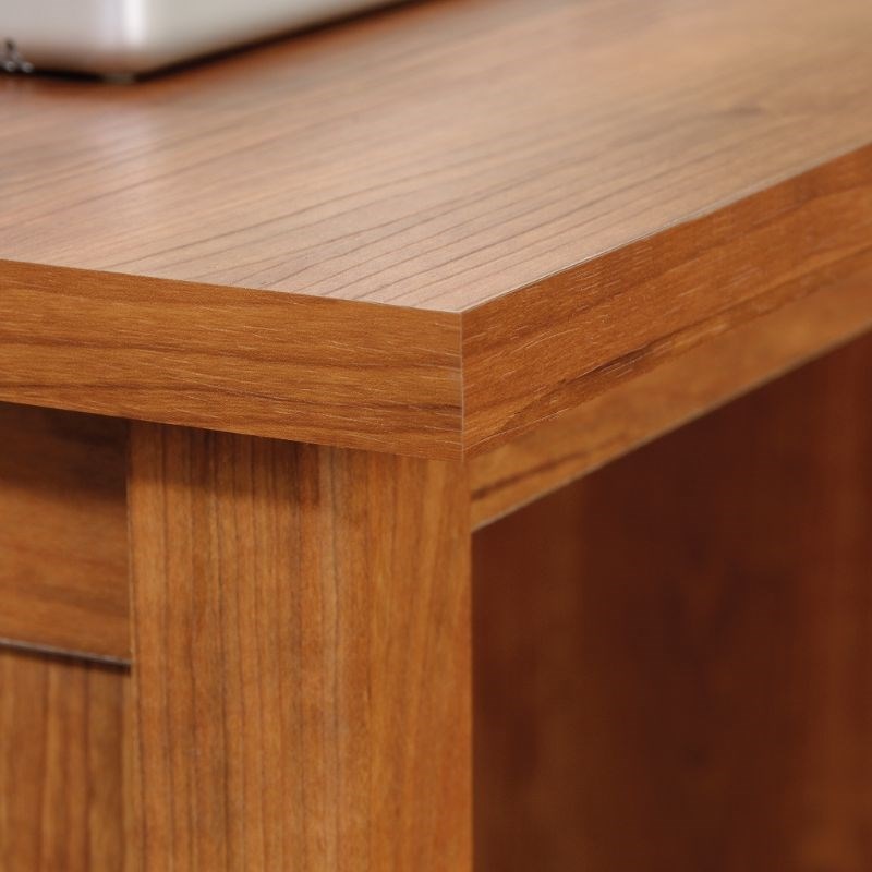 Sauder Union Plain Single Engineered wood Pedestal Desk in Prairie Cherry Finish