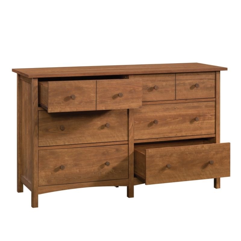 Sauder Union Plain Engineered wood 6 Drawer Dresser in Prairie Cherry