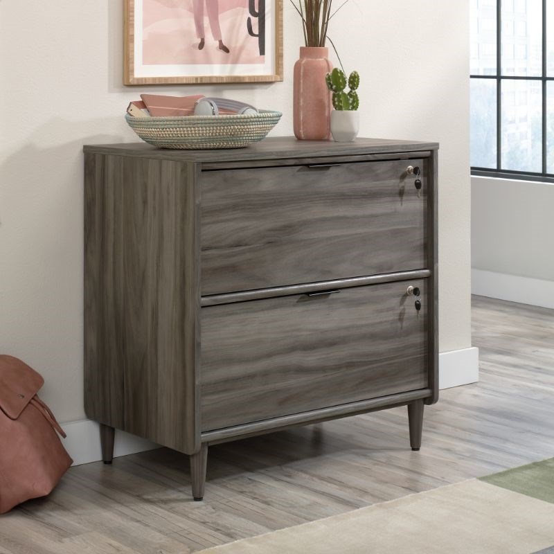 Sauder Clifford Place Engineered Wood Lateral File Cabinet in Jet Acacia Finish