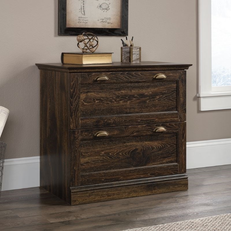 Sauder Barrister Lane Engineered wood Lateral File Cabinet in Iron Oak Finish