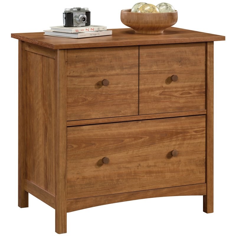 Sauder Union Plain 2 Drawer Wooden Lateral File in Prairie Cherry