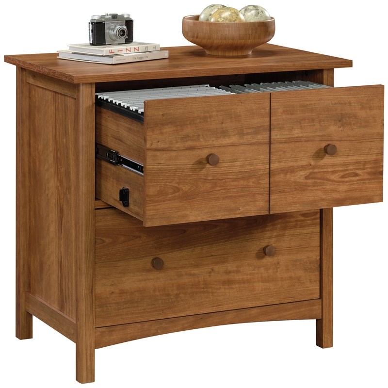 Sauder Union Plain 2 Drawer Wooden Lateral File in Prairie Cherry