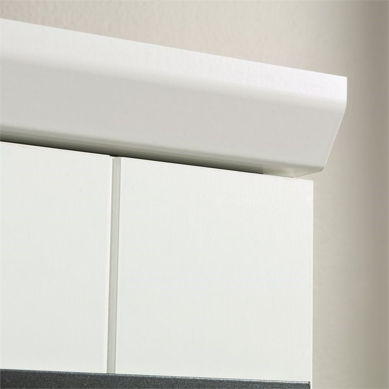 Sauder HomePlus 2-Barn Door Engineered Wood Narrow Storage Cabinet in Soft White