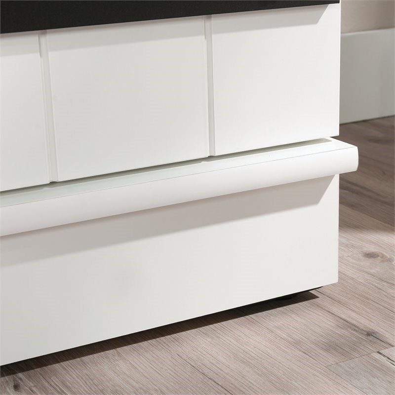 Sauder HomePlus 2-Barn Door Engineered Wood Narrow Storage Cabinet in Soft White