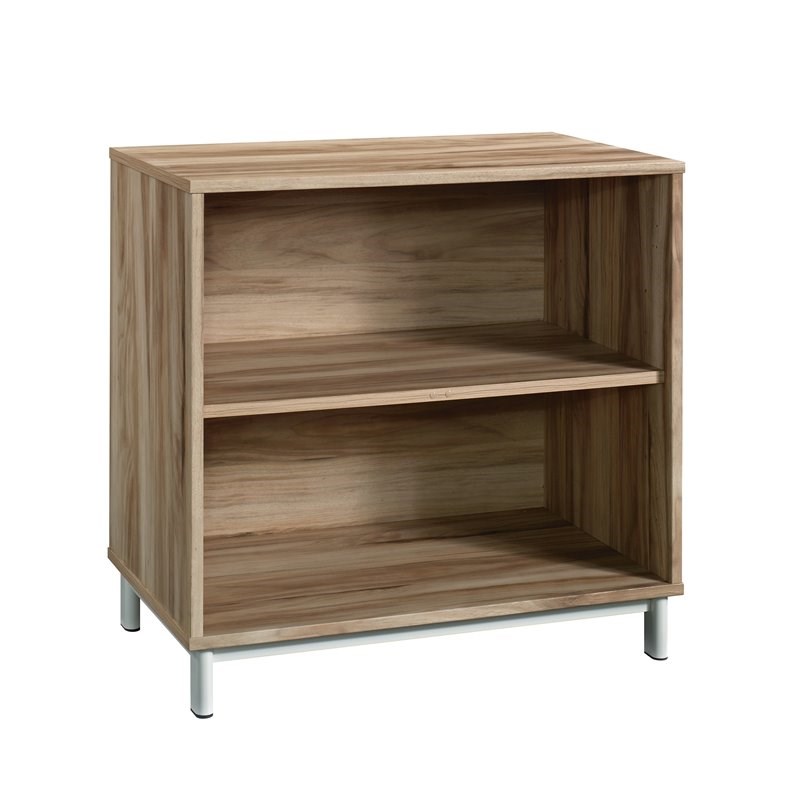 Sauder Portage Park Engineered Wood 2 Shelf Bookcase in Kiln Acacia Brown