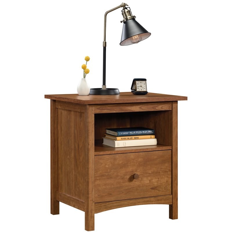 Sauder Union Plain Engineered Wood Nightstand with Drawer in Prairie