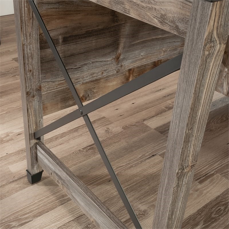Sauder Carson Forge Engineered Wood Desk in Rustic Cedar Brown